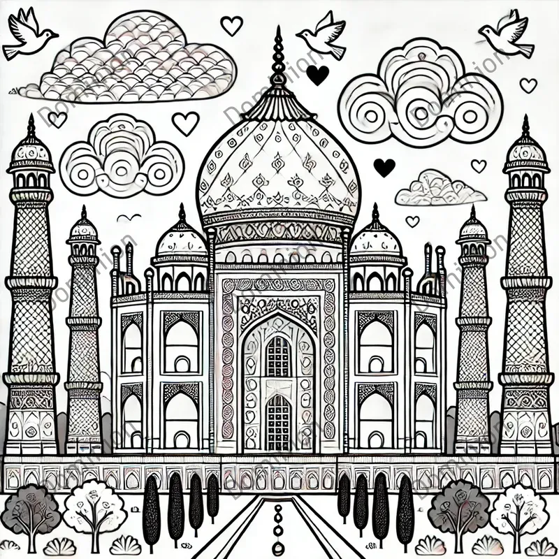 Coloring Book Famous Buildings