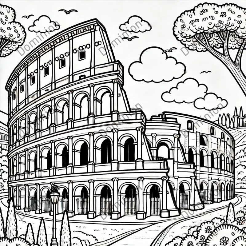 Coloring Book Famous Buildings