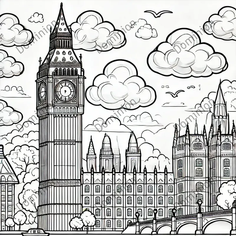 Coloring Book Famous Buildings