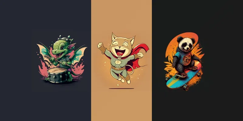 Animal T-Shirt Designs generated by undefined