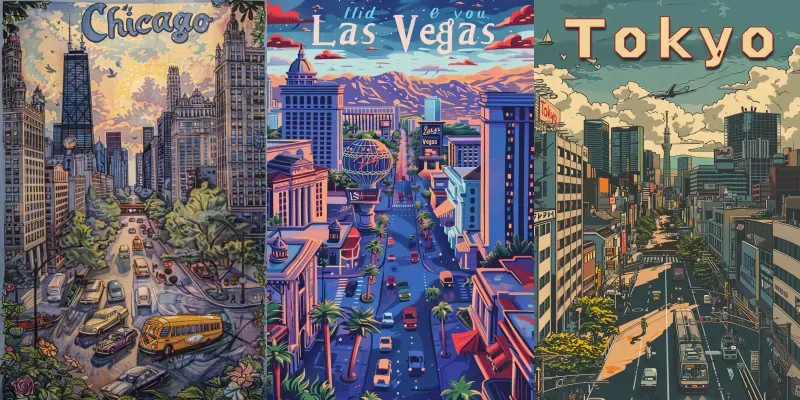Vintage Travel Posters generated by undefined