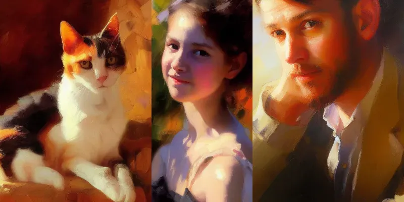 Warm Dreamy Impressionistic Portraits generated by undefined