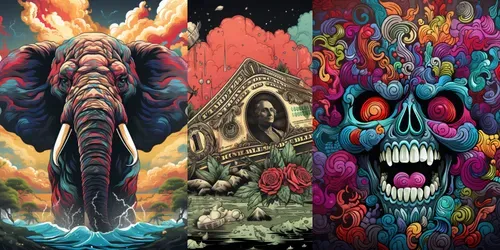 Colored Doodles generated by midjourney