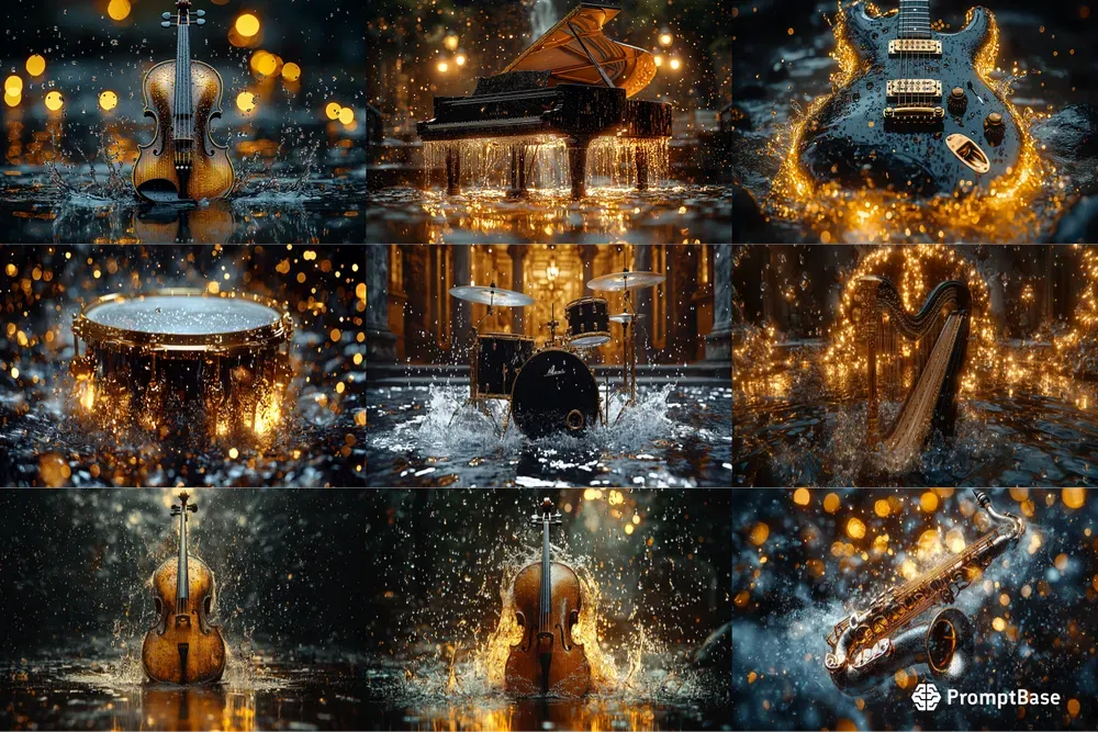 Black Gold Instrument Stock Photos