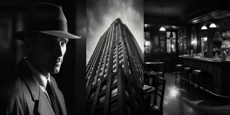 Film Noir Inspired Photographs generated by undefined
