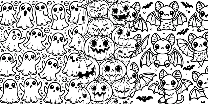 Cute Halloween Coloring Pages generated by undefined