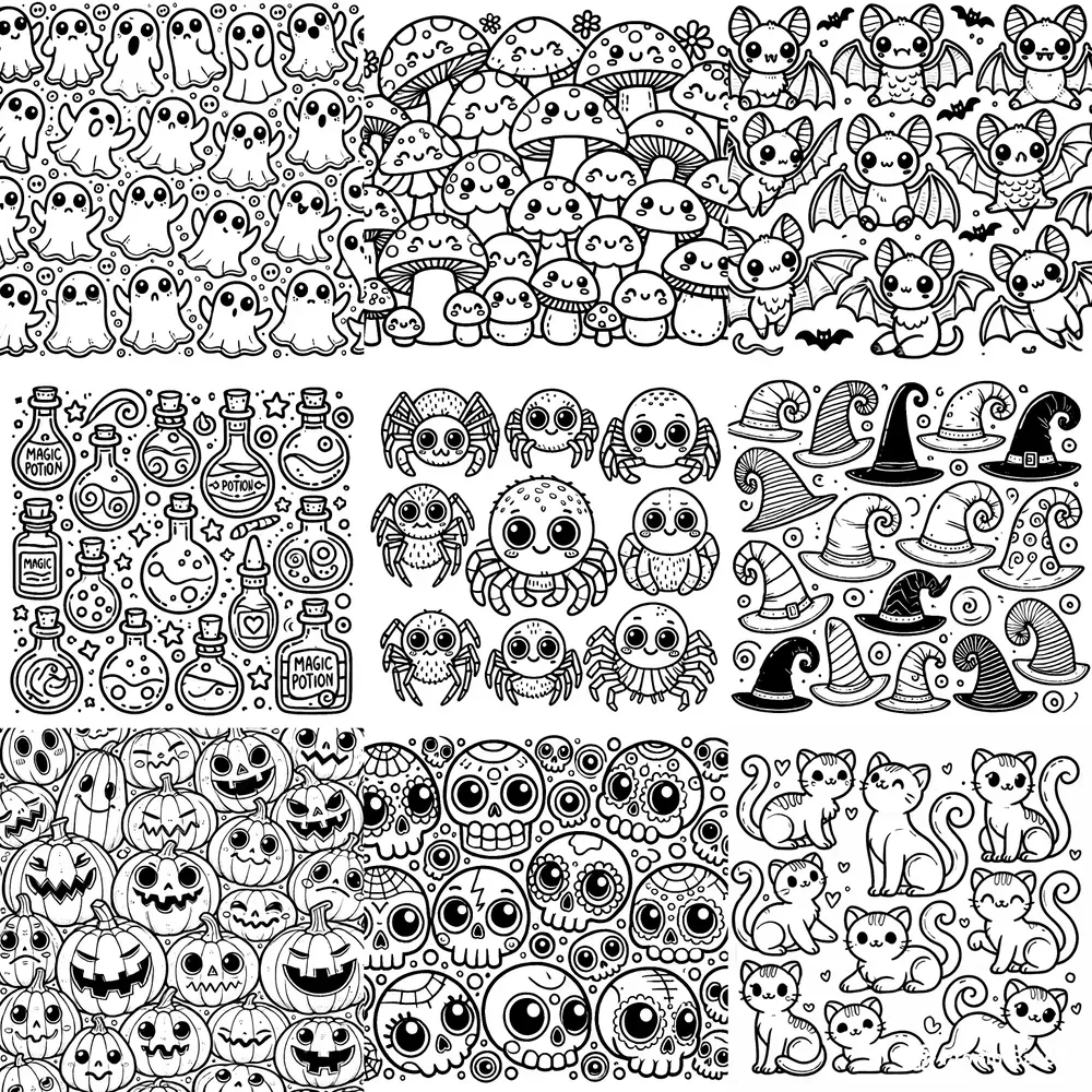 Cute Halloween Coloring Pages