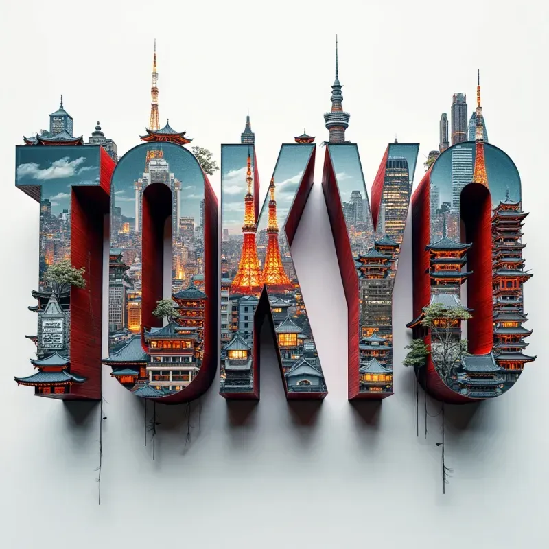 Vibrant Cityscape Text Designs