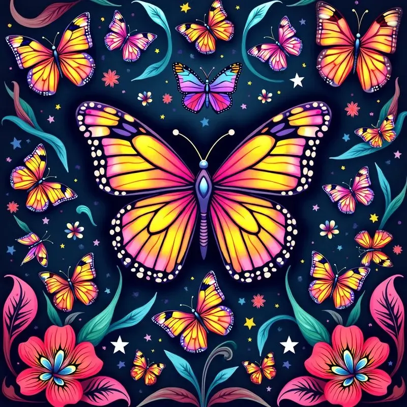 Psychedelic Pop Art Animals Nature