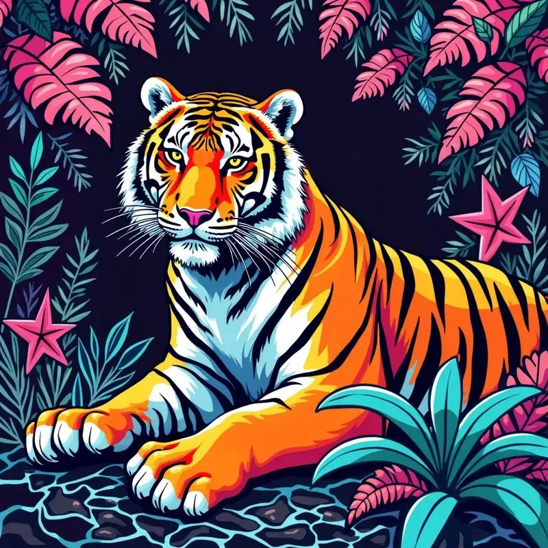Psychedelic Pop Art Animals Nature