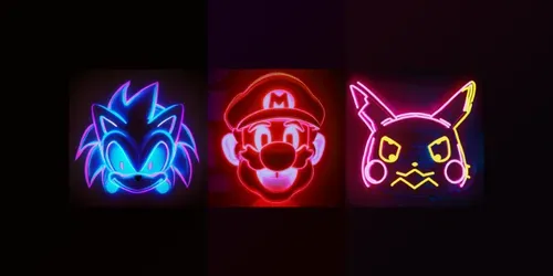 Neon Video Game Characters generated by midjourney