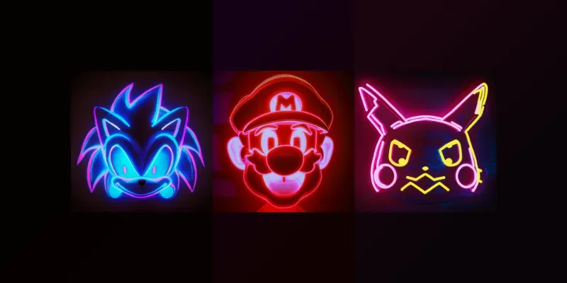 Neon Video Game Characters generated by undefined