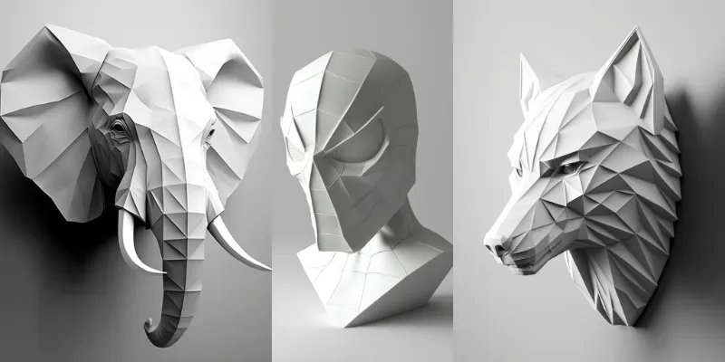 Ceramic Geometric Heads generated by undefined