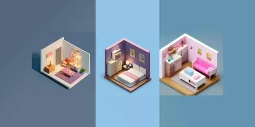 3d Mini Rooms generated by stable-diffusion