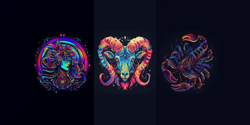 Glowing Zodiac Signs generated by undefined