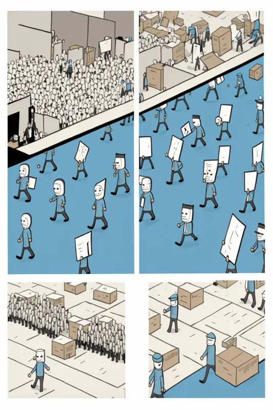 Full Comics Page With Stick Figures