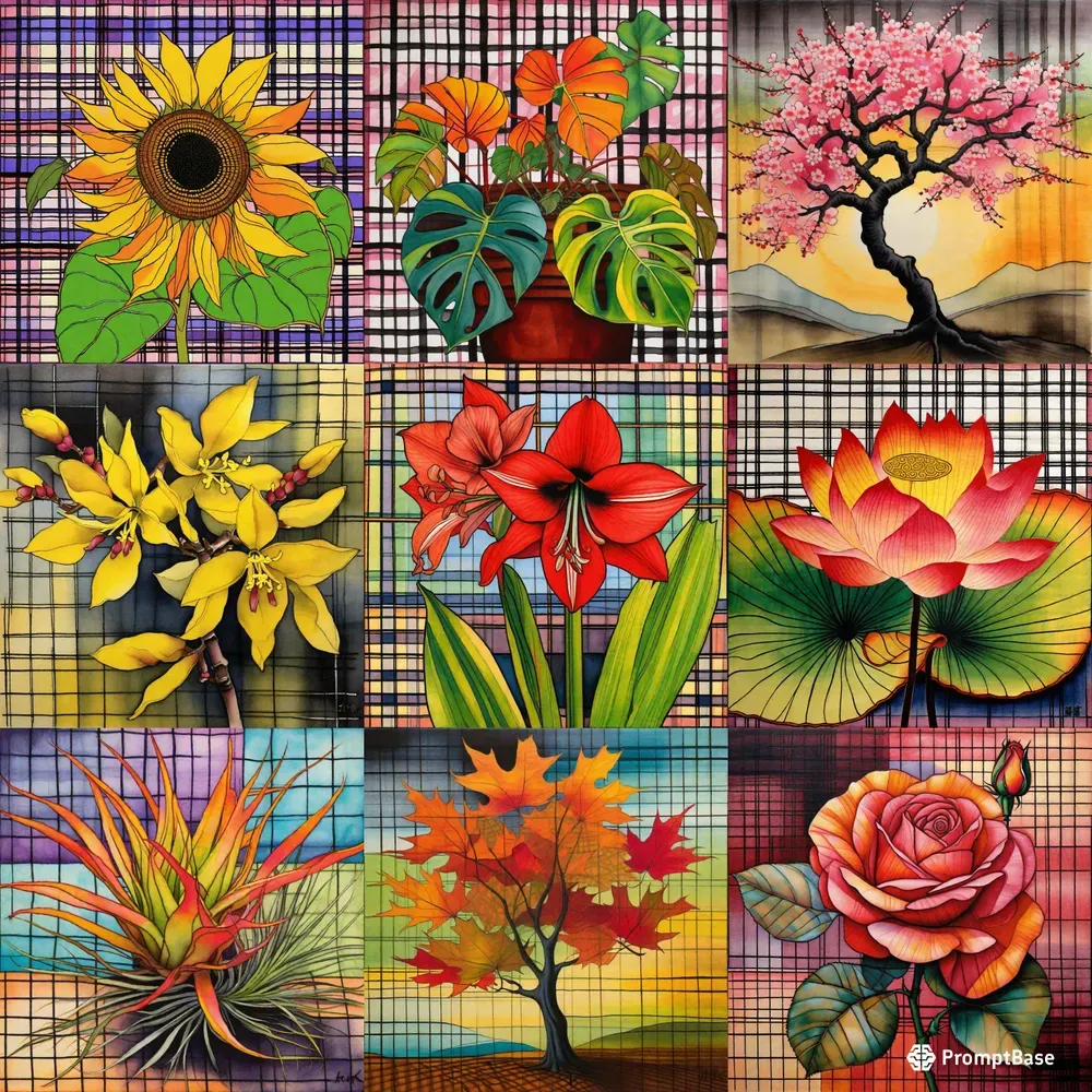 Checked Ink Paintings