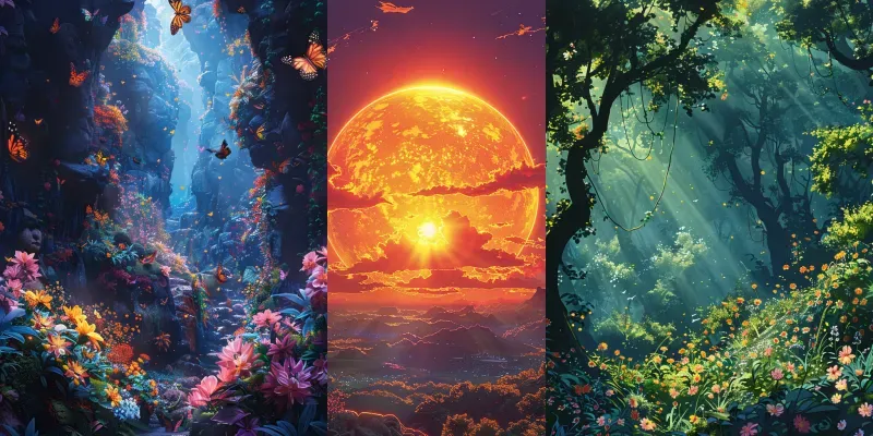 Exotic Fantasy Landscapes Illustrations generated by undefined