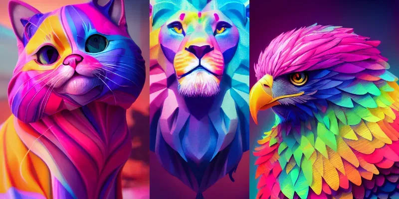Rainbow Gemstone Animals generated by undefined