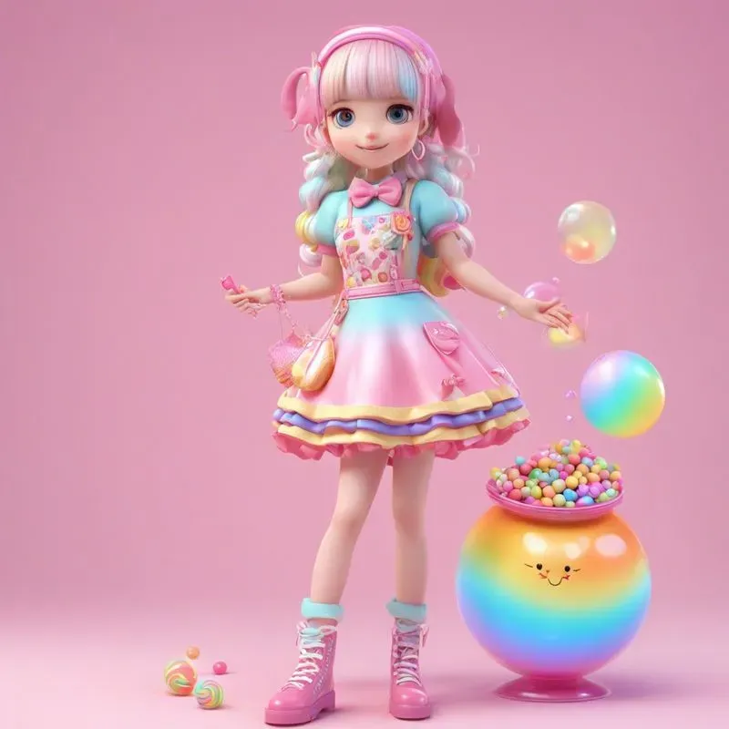 Candyland Dreams Neon Candy Girls In 3D
