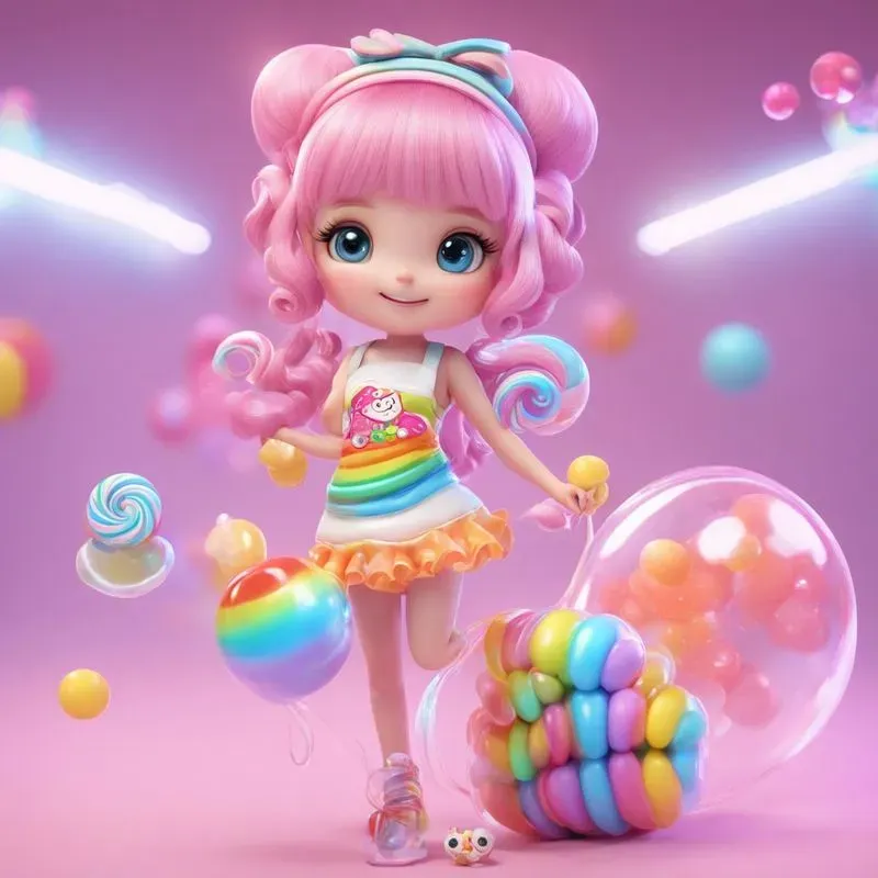 Candyland Dreams Neon Candy Girls In 3D