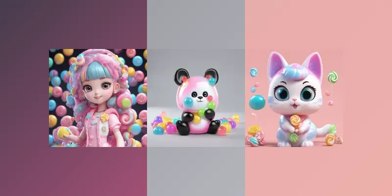 Candyland Dreams Neon Candy Girls In 3D generated by undefined