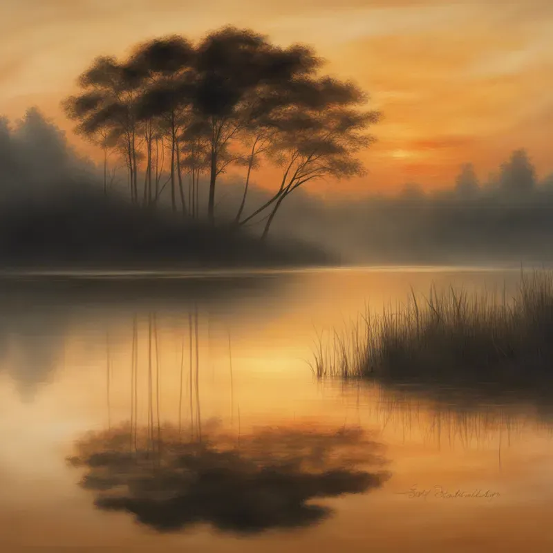 Tranquil Dawns Over Misty Waters