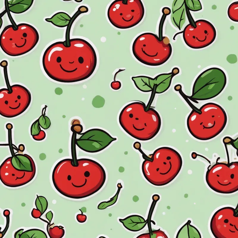 Cheerful Cherry Stickers