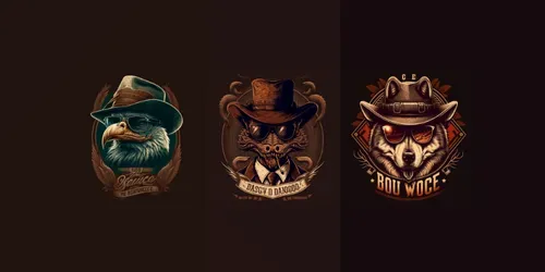 Retro Logos With Animals generated by midjourney