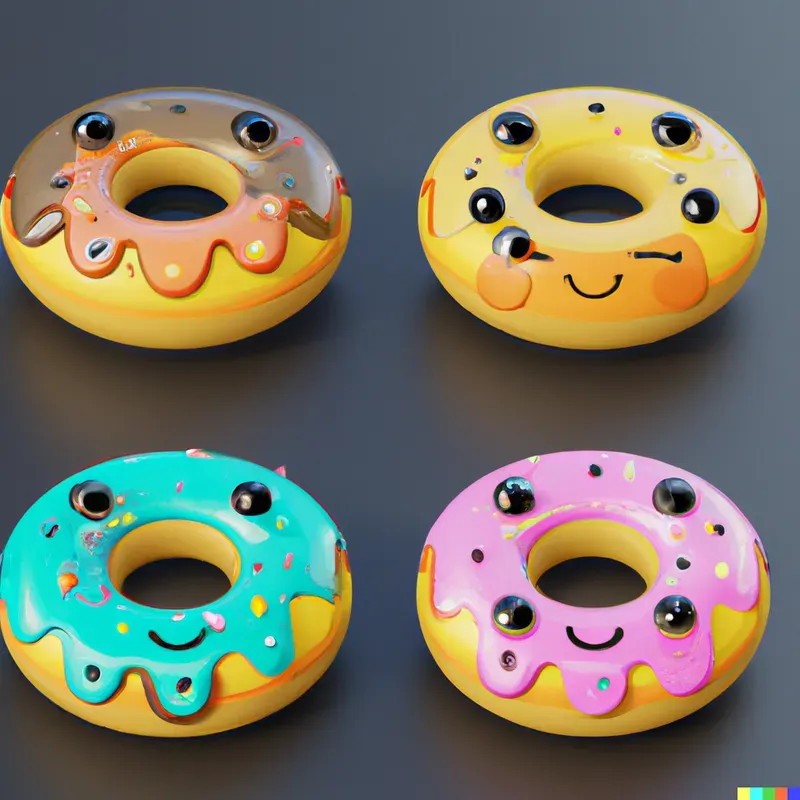 Cute 3D Donuts