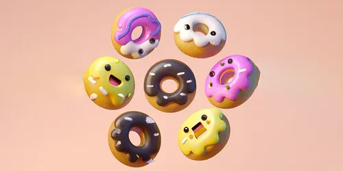 Cute 3D Donuts generated by dalle