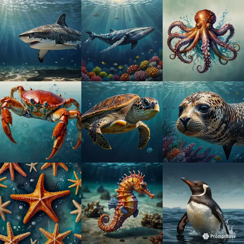Sea Creature Watercolor Illustrations