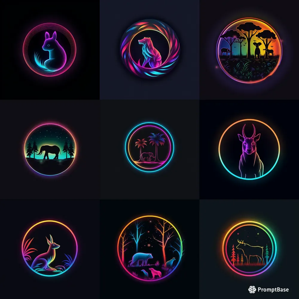 Neon Animal Logos