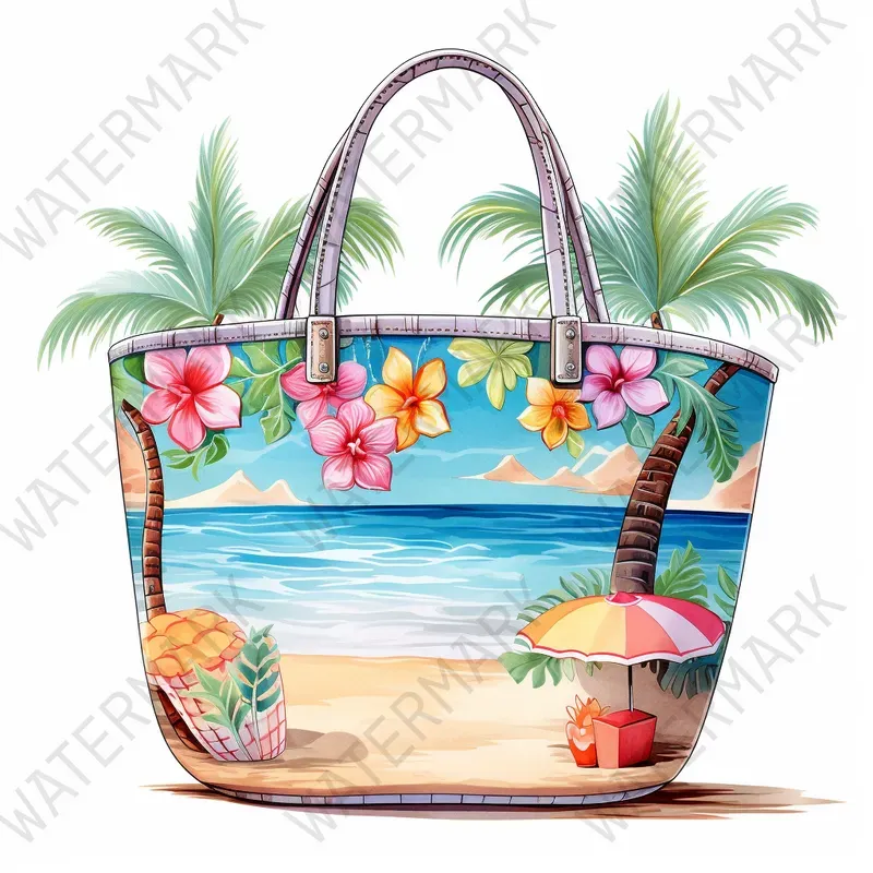 Beach Watercolor Clipart Summer Drawings