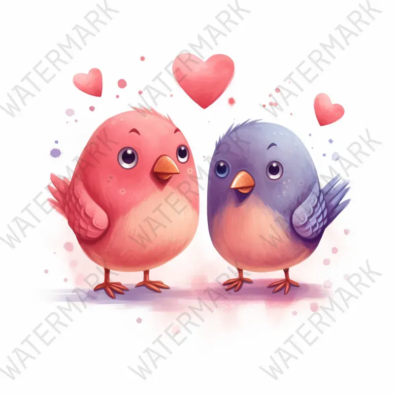 Cute Animals Couples In Love Nursery Art