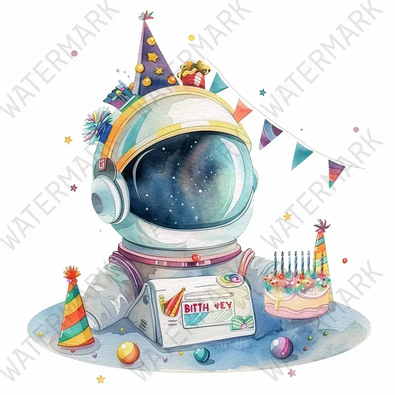 Birthday Astronaut Space Clipart