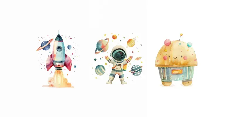 Birthday Astronaut Space Clipart generated by undefined
