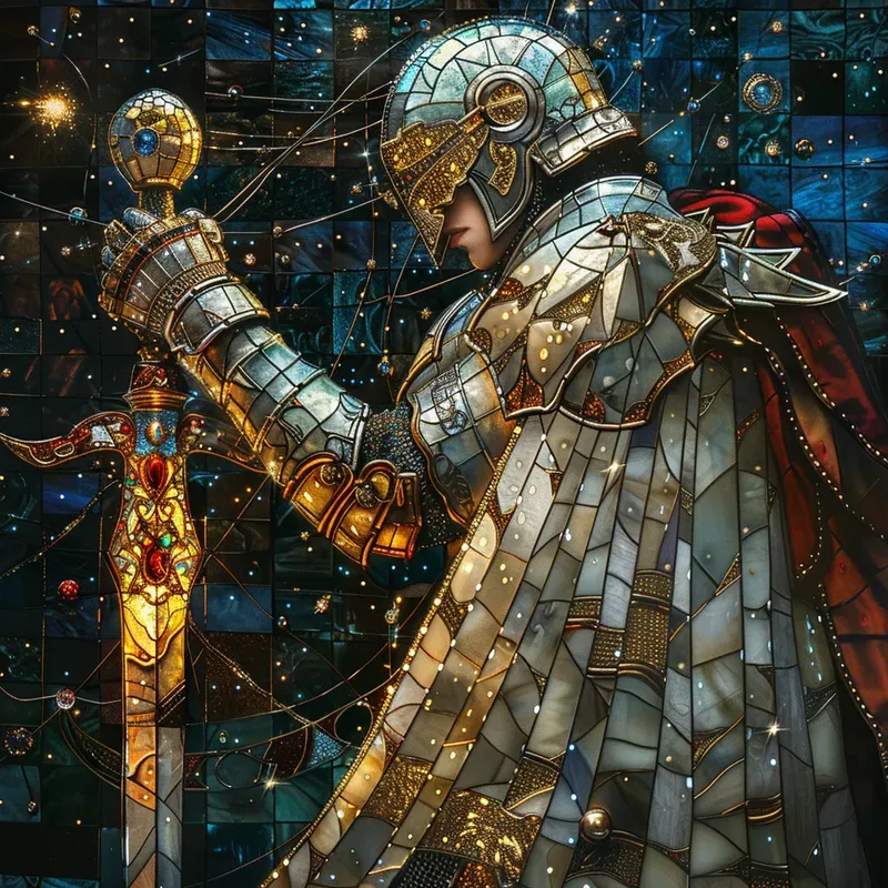 Fantasy Celestial Stained Glass Art