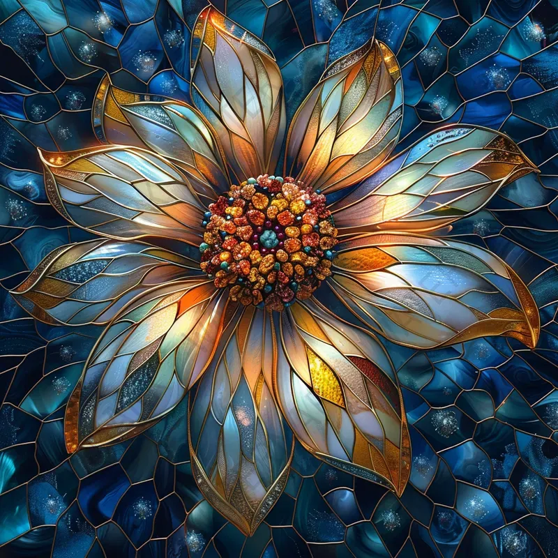 Fantasy Celestial Stained Glass Art