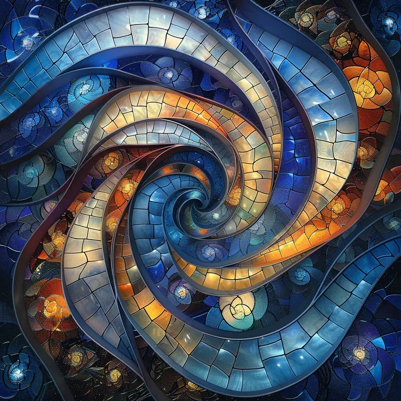 Fantasy Celestial Stained Glass Art