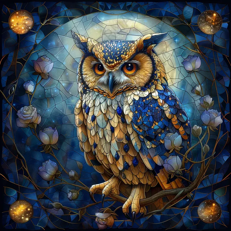 Fantasy Celestial Stained Glass Art