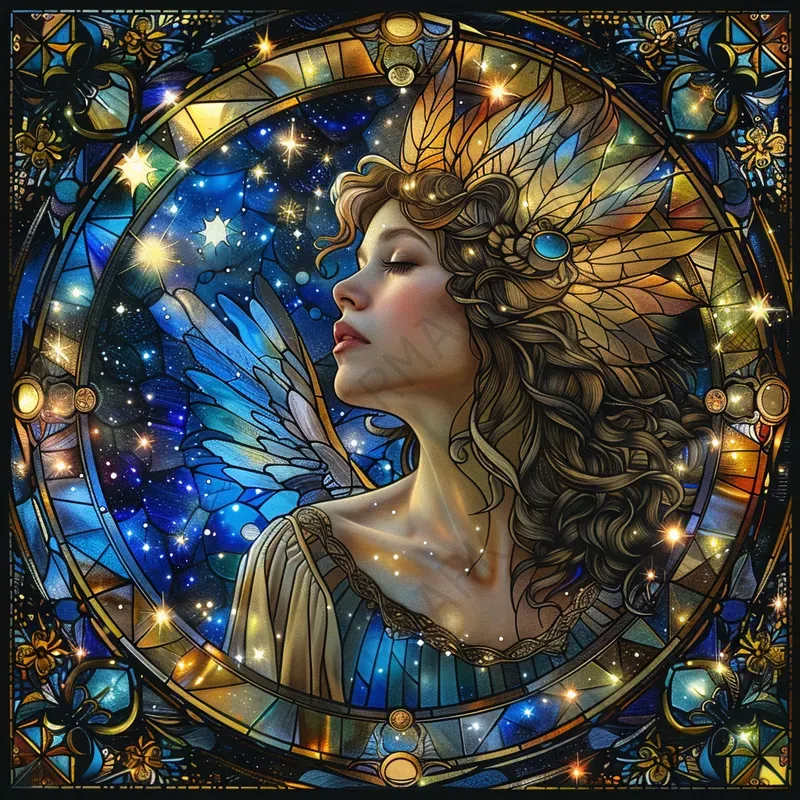 Fantasy Celestial Stained Glass Art