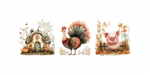 New Autumn Thanksgiving Watercolors generated by midjourney