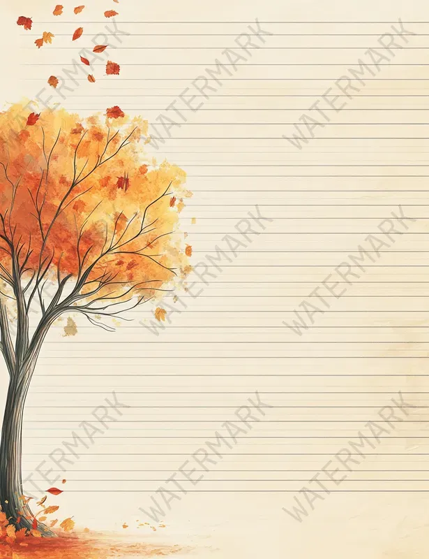 Thanksgiving Autumn Lined Papers