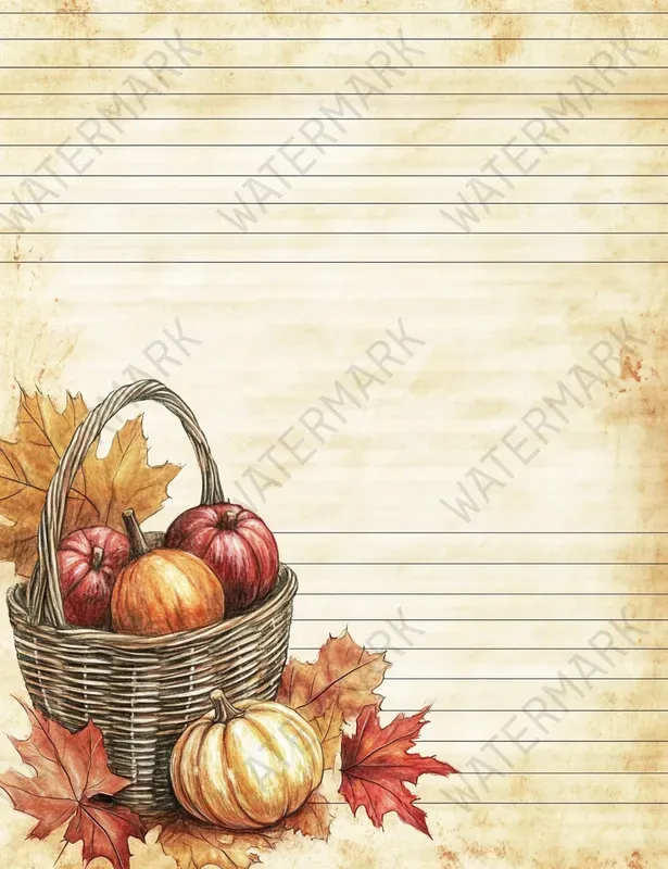 Thanksgiving Autumn Lined Papers