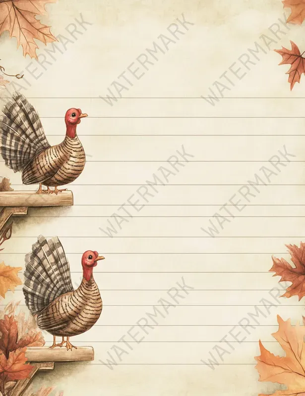 Thanksgiving Autumn Lined Papers