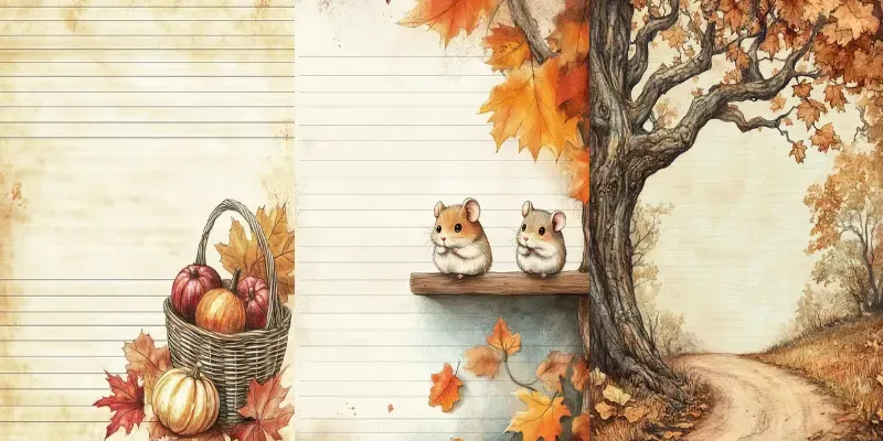Thanksgiving Autumn Lined Papers