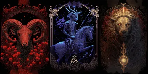 Astrological Zodiac Sign Tarot Card Style Illustration generated by midjourney