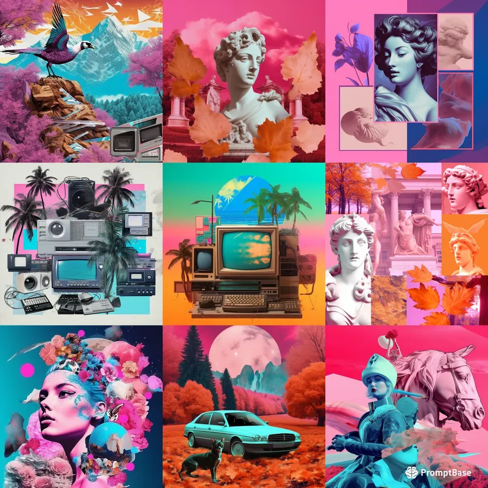Random Postinternet Vaporwave Collages