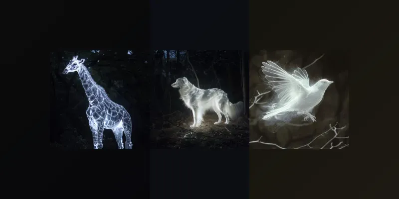 Fantasy Ghostly Spirit Animals generated by undefined